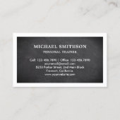 ブラックチャルクボードバーベルフィットネスパーソナルトレーナー 名刺 (裏面)