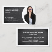 ブラックチャルクボー実在ドエステートフォト不動産仲介業者 名刺 (正面/裏面)