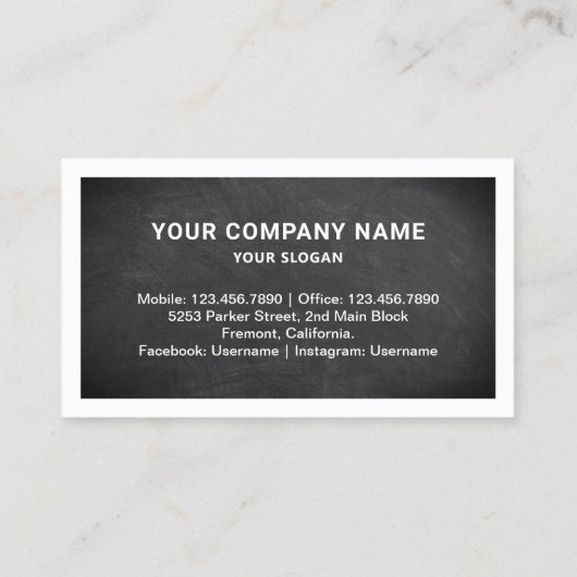 ブラックチャルクボー実在ドエステートフォト不動産仲介業者 名刺 (裏面)