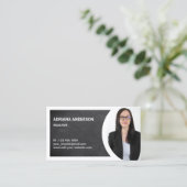 ブラックチャルクボー実在ドエステートフォト不動産仲介業者 名刺 (スタンド正面)