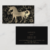 ブラックチャンペーン金ゴールドフローラユニコーンバラガーデン 名刺 (正面/裏面)
