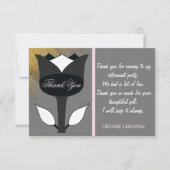 ブラックチューリップ&金ゴールドグリッターリタイア感謝してい ノートカード (正面)