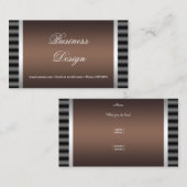 ブラックチョコエレガントコレートブラウングレーシルバーデザイン2 名刺 (正面/裏面)