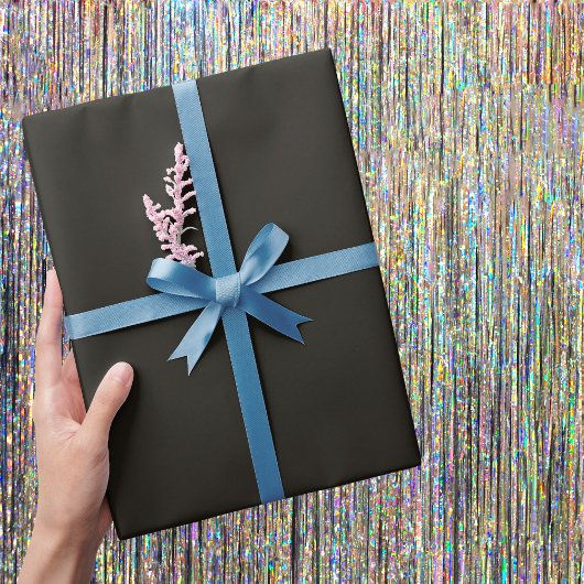 ブラックチョコレートカ無地のラー ラッピングペーパー