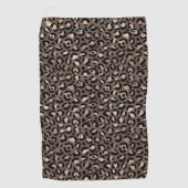 ブラックチョコレートブラウンブロンズヒョウ柄 ゴルフタオル (正面)