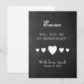 ブラックチョークボードのあなたは私のブライズメイドになりますか？招待状 招待状 (正面/裏面)