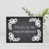 ブラックチョークボードは私のメイド・オブ・オーナー(花嫁付き添い人) 招待状 (スタンド正面)