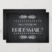 ブラックチョークボードは私の花嫁になる 招待状 (正面/裏面)