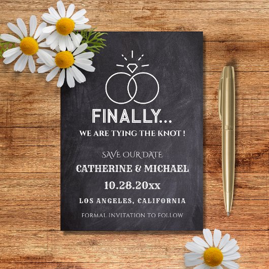 ブラックチョークボードダイヤモンドリングや輪トレンディー セーブザデート