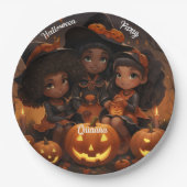 ブラックチルドレンハローウィンパーティプレート ペーパープレート (正面)