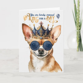 ブラックチワホアドッグキングのためのデイおもしろい誕生日 カード
