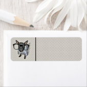 ブラックチワワとメガネ写真 ラベル (インサイチュ)