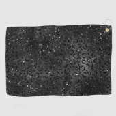 ブラックチートヒョウ皮プリント模様動物 ゴルフタオル (横)