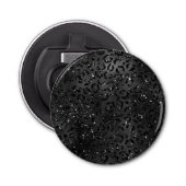 ブラックチートヒョウ皮プリント模様動物 栓抜き (正面)