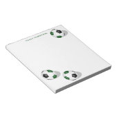 ブラックチームがサッカーボールを彩パーソナライズされたる ノートパッド (アングル)