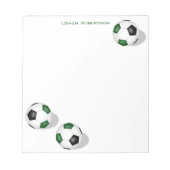 ブラックチームがサッカーボールを彩パーソナライズされたる ノートパッド (正面)