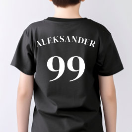 ブラックチームロゴ名番号スポモダンート Tシャツ