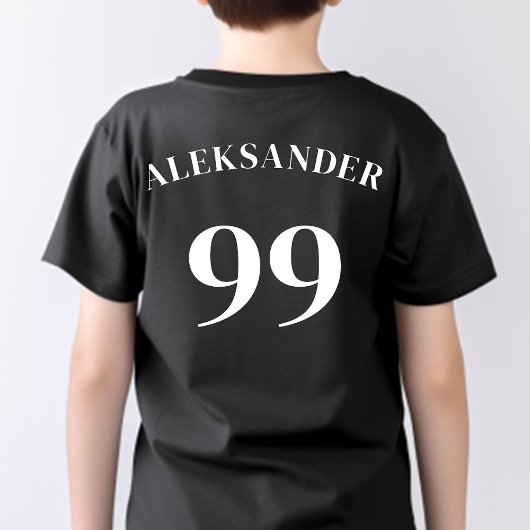 ブラックチームロゴ名番号スポモダンート Tシャツ