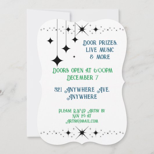 ブラックツインクル 招待状 (裏面)