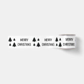 ブラックツリーの形とメリークリスマスの文字 サテンリボン (正面)
