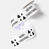 ブラックツリーの形とメリークリスマスの文字 サテンリボン (裏面)