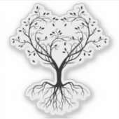 ブラックツリーの生命ハート水ボトル シール (正面)