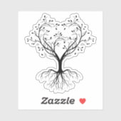 ブラックツリーの生命ハート水ボトル シール (シート)