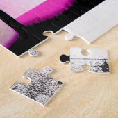 ブラックツリーシルエットの後ろの虹の寸法 ジグソーパズル (側面)