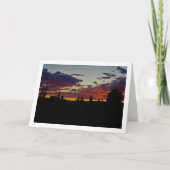 ブラックツリーシルエット夕べサンセット カード (正面)