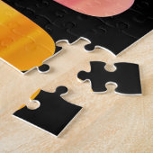 ブラックツリーシルエットin抽象芸術カラフルフォレスト ジグソーパズル (側面)