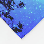 ブラックツリーズターコイズペリウィンクル宇宙毛布 フリースブランケット (角)