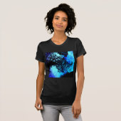 ブラックツリーズターコイズペリウィンクル宇宙 Tシャツ (正面フル)
