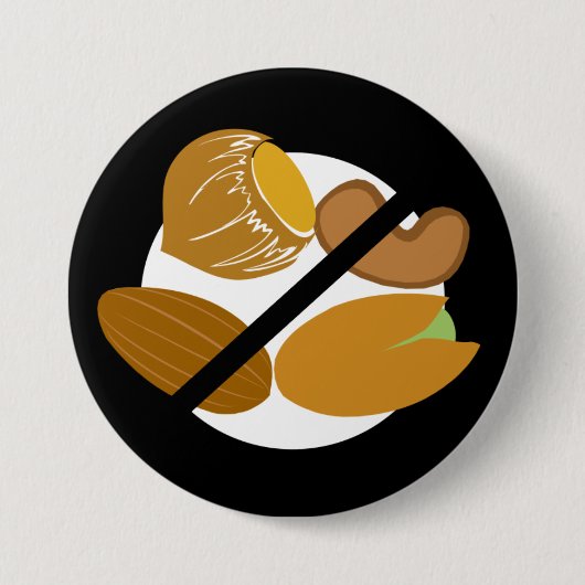 ブラックツリーナットフリーナットアレルギーキッズ 缶バッジ (正面)