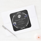 ブラックツリーバークシルバーフレーム製品ラベルロゴ スクエアシール (封筒)