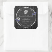 ブラックツリーバークシルバーフレーム製品ラベルロゴ スクエアシール (バッグ)