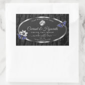 ブラックツリーバークシルバーフレーム製品ラベルロゴ 長方形シール (バッグ)