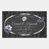 ブラックツリーバークシルバーフレーム製品ラベルロゴ 長方形シール (正面)