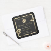 ブラックツリーバーク木目金ゴールド製品ラベルロゴ スクエアシール (封筒)