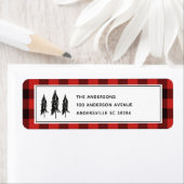 ブラックツリーレッドフランネルクリスマス差出人住所 ラベル (インサイチュ)