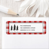 ブラックツリーレッドフランネルクリスマス差出人住所 ラベル (インサイチュ)