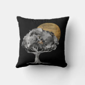 ブラックツリー金ゴールドムーンデジタルアート クッション (裏面)