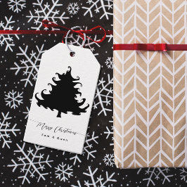 ブラックツリー クリスマス ギフトタグ