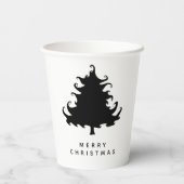 ブラックツリー メリークリスマス 紙コップ (裏面)
