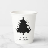 ブラックツリー メリークリスマス 紙コップ (正面)