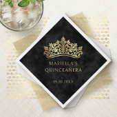 ブラックティアラクラウンエレガントキンセアニェラ スタンダードカクテルナプキン