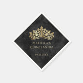 ブラックティアラクラウンエレガントキンセアニェラ スタンダードカクテルナプキン (角)