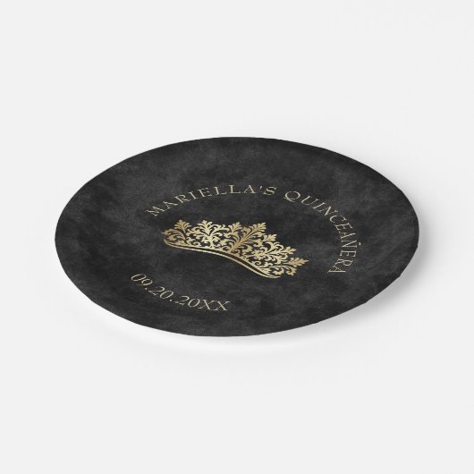 ブラックティアラクラウンエレガントキンセアニェラ ペーパープレート (アングル)