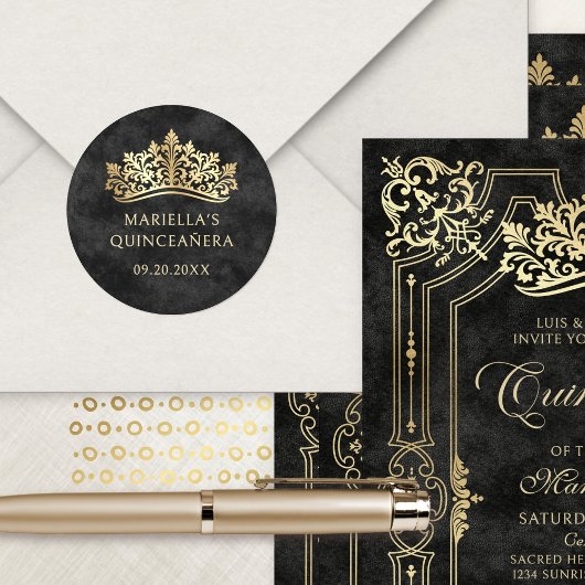 ブラックティアラクラウンエレガントキンセアニェラ ラウンドシール