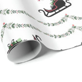 ブラックティスクリスマスソングラッピング紙 ラッピングペーパー (ロールコーナー)