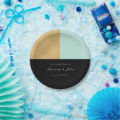 ブラックティファニーミント金ゴールドパステルブライダル結婚ズ ペーパープレート (パーティー)